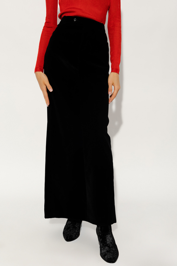 ★LUVISTRUE★AM VELVET SKIRT(CHARCOAL)★正規品/韓国直送料込 Lilies Twist Edfu velvet maxi skirt in black - Rick Owens